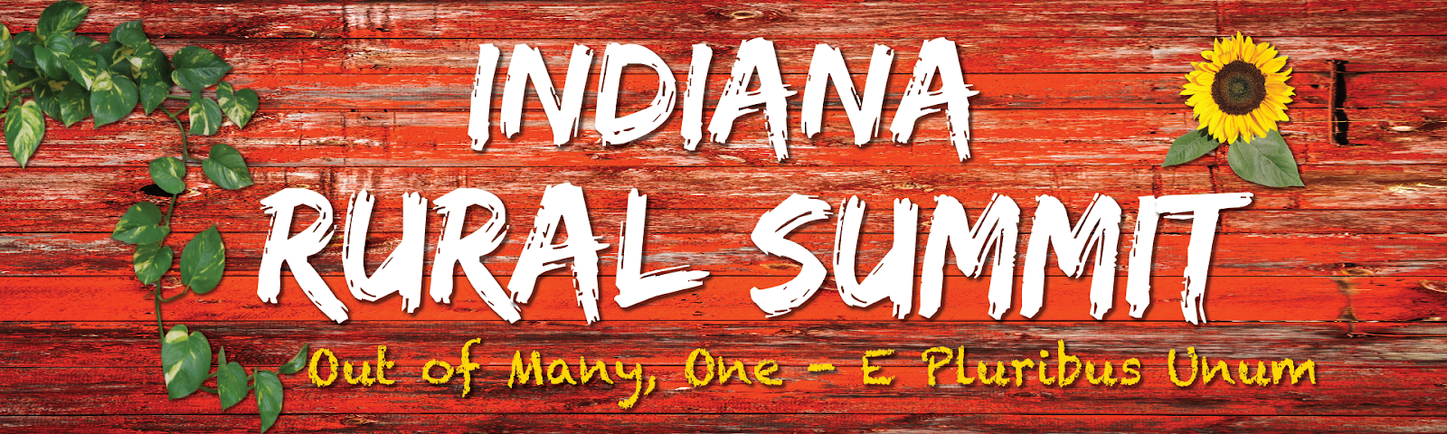 Indiana Rural Summit banner image with red barn siding